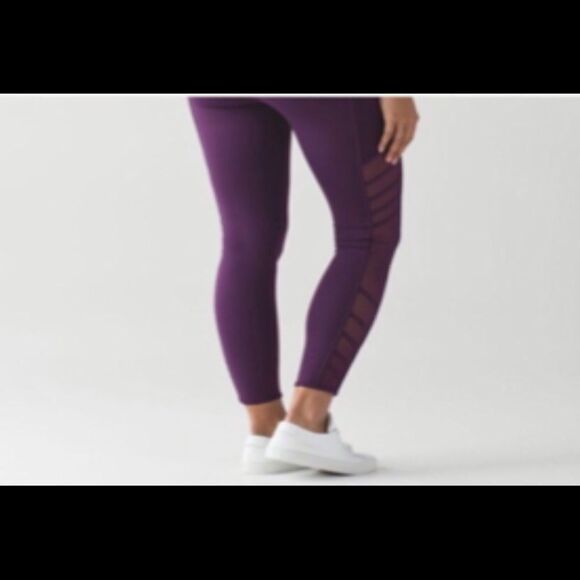 Lululemon Wild & Free Tights Mesh Panel Modo Style Sz 2 - Picture 3 of 12